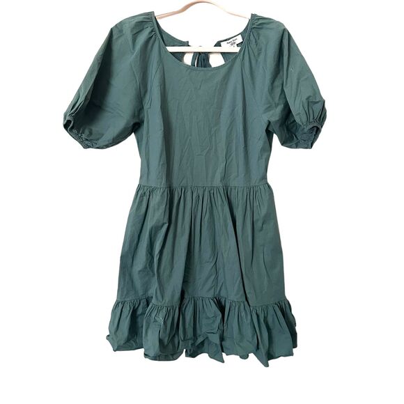 PETER SOM‎ Ruffled Puff Sleeve Mini Dress Sz 6 - Picture 2 of 7